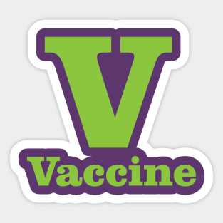 V For Vaccine Phonetic Alphabet in Pandemic Sticker